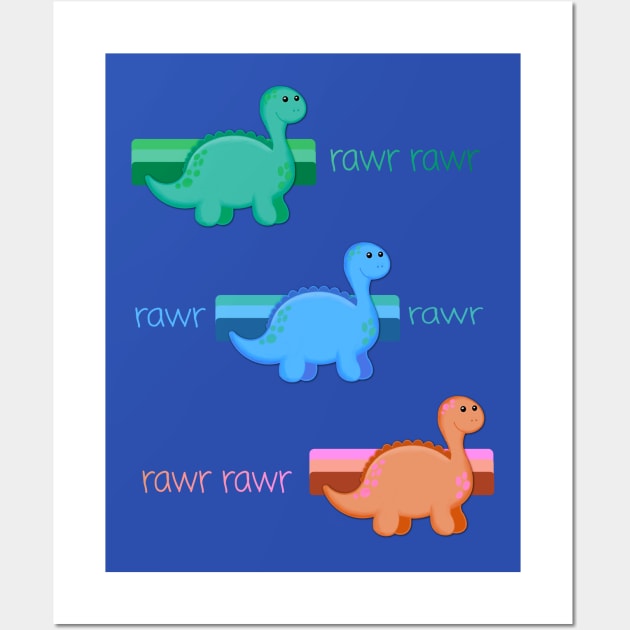 Rawr Dinosaurs Wall Art by AlondraHanley